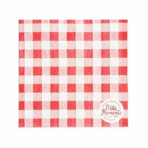 SERVILLETA CUADRILLE ROJO X25 UNIDADES