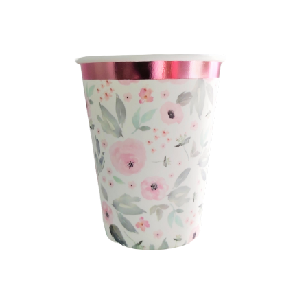 VASO FLOWERS - CON DETALLE ROSE GOLD X10