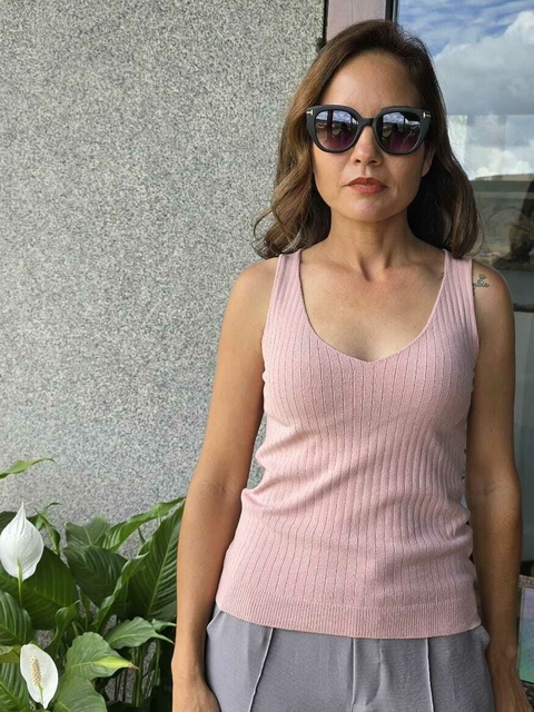 BS-0809L -Blusa Marry modal, fresh strech, canelada passada, cor rosa claro - comprar online