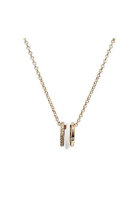 Colar em ouro rosé com Hyceram branco e diamantes