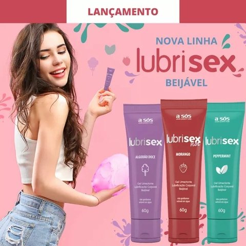 Gel Lubrificante Beijável Aquecimento Lubrisex Morango Hot