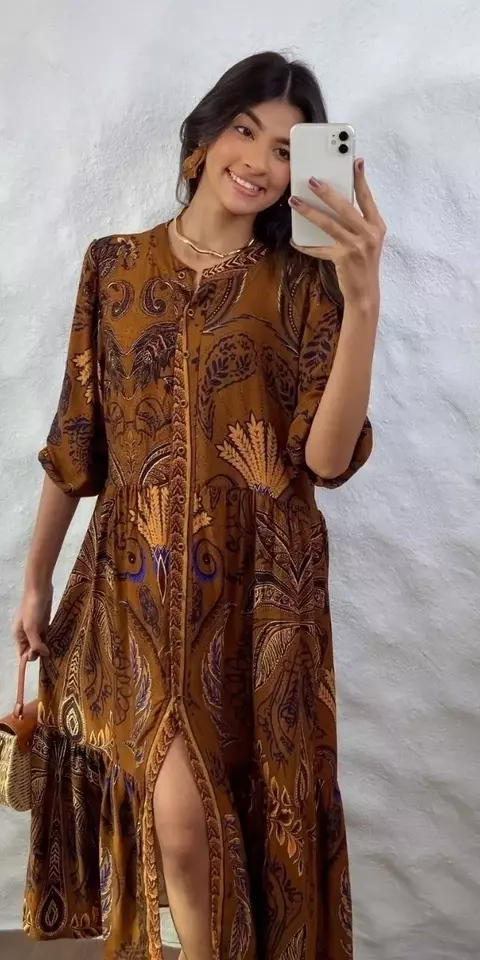 Vestido Botão Agafay Sunset - comprar online