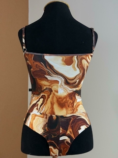 Body Maiô Regatão Mármore Chocolate - Lass Boutique