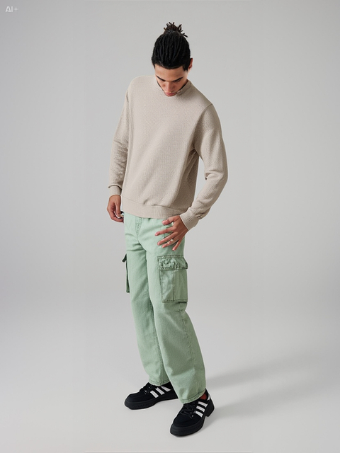 Sweater Wafle con frisa interna I25/B0001