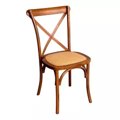 Silla Cross De Madera Asiento Esterilla - Veró Amoblamientos