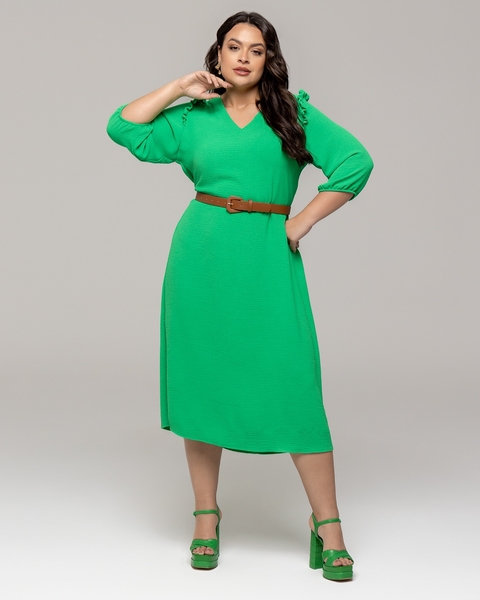 Vestido Mirasul 3741503 crepe reto 3/4