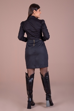 Camisa Hadaza 20217 manga longa tricolini com botoes dourados - Loja de Roupas A Praça