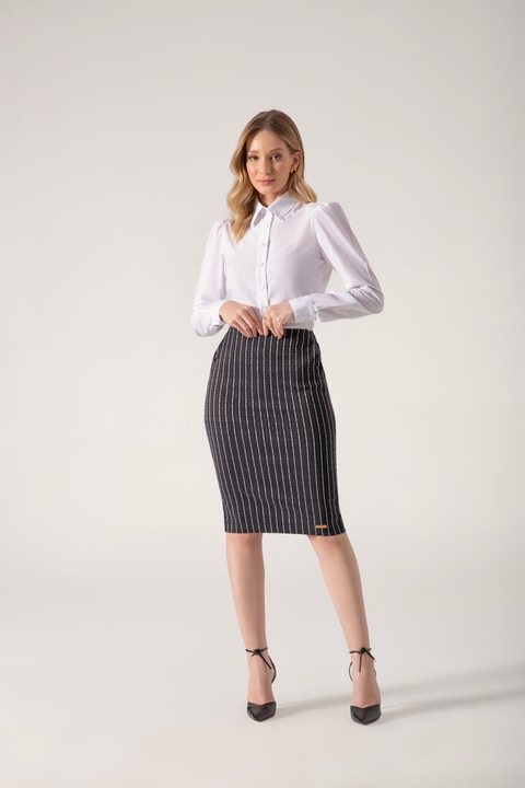 Camisa Laura Rosa 810558 tricoline classica