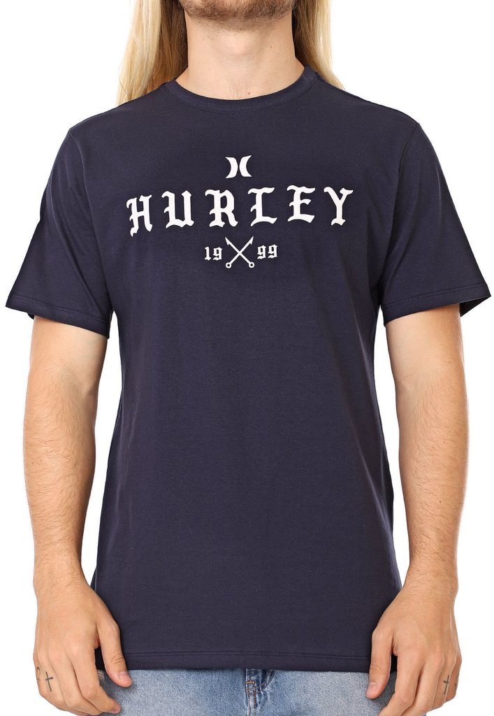 Camiseta Hurley Lettering Azul-marinho