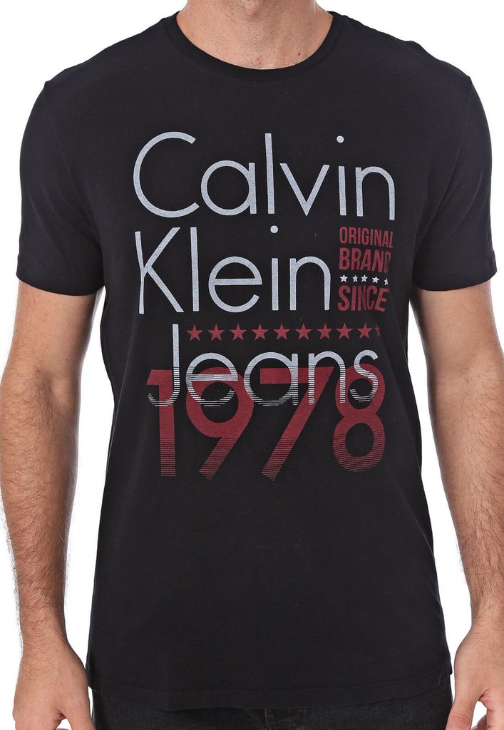 Camiseta Calvin Klein Jeans Lettering Preta