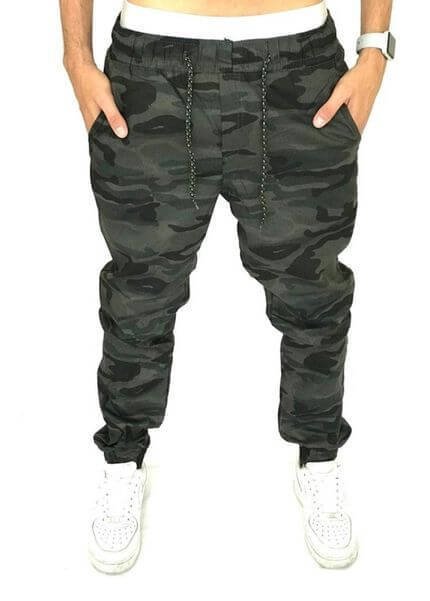 Calça Rioutlet Jogger Camuflada Sarja Verde