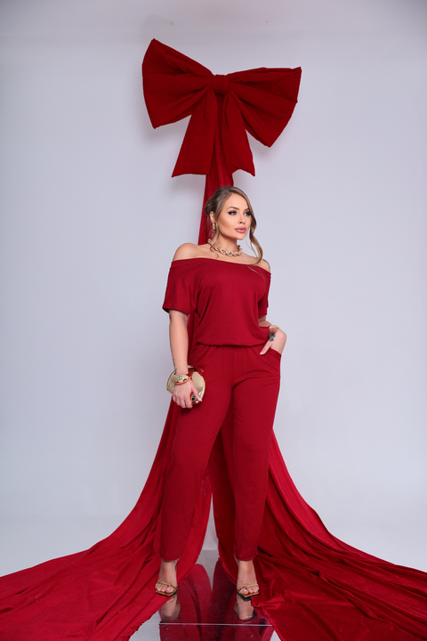 Macacão Canoa Longo