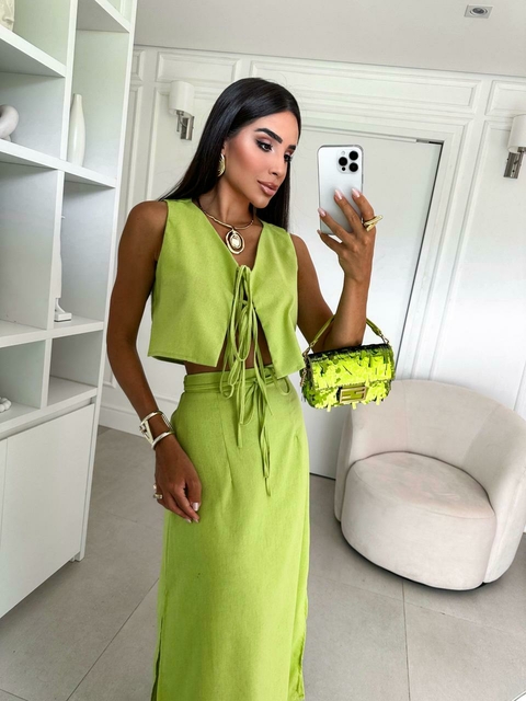 Conjunto linho saia Vitória