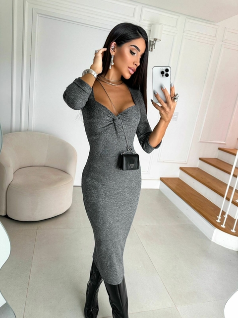 Vestido canelado mid Vanessa