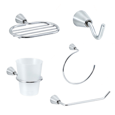 Set Kit Accesorios Metálicos Para Baño Juego 5 Piezas Casal Canaima