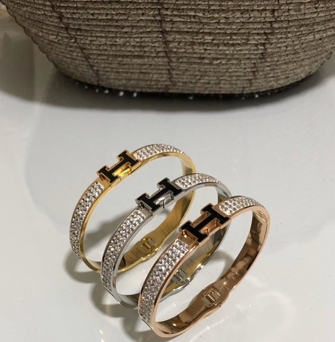 Bracelete Hermes strass
