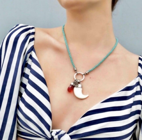 Colar gume bijuteria premium com missangas