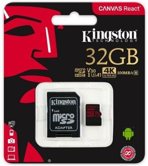 CARTAO DE MEM CLASSE 10 SDCR/32GB MICRO SDHC 32GB 100R/80W UHS-I U3 V30 CANVAS REACT