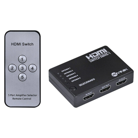 SWITCH HDMI 5 EM 1 C/ CTRL REMOTO