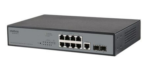 SWITCH GERENC. 8P GIGA SG 1002 POE L2+ C/ 2P SFP - INTELBRAS