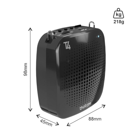 AMPLIFICADOR DE VOZ PORTÁTIL - THOTEM T4, KIT DO PROFESSOR PRETO 15W