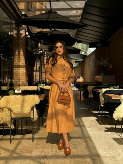 VESTIDO MANGA COURO - comprar online