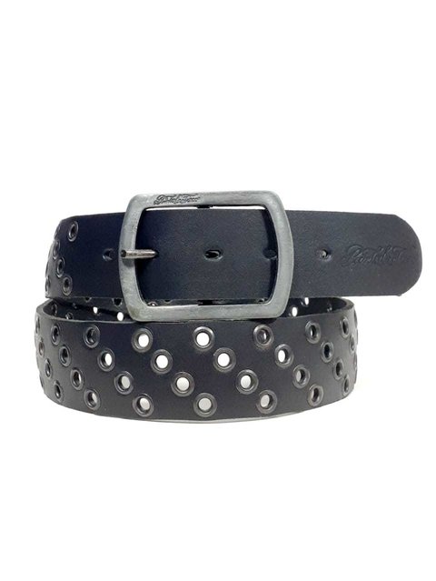 OJALILLO DIAGONAL. Cuero pase 40 mm. NEGRO.