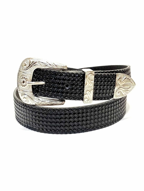 TEXANO CON PUNTERA. CUERINA PASE 25 MM. diamante negro