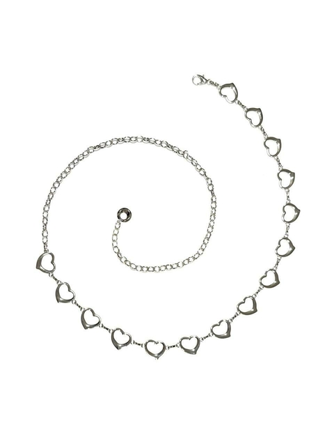 CADENA PLATEADA CORAZONES. - comprar online