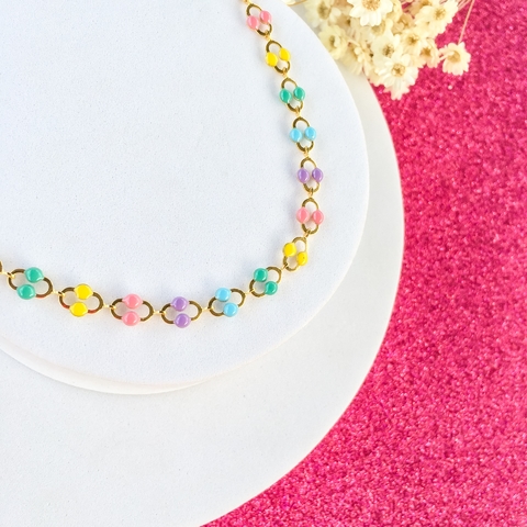 Choker Coloridinha Folheada
