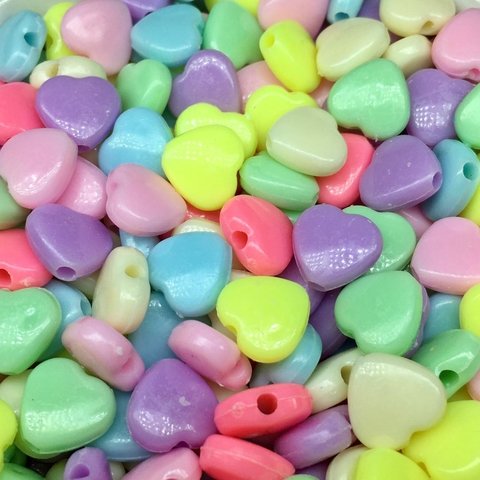 Miçanga Coração Candy Colors 10mm