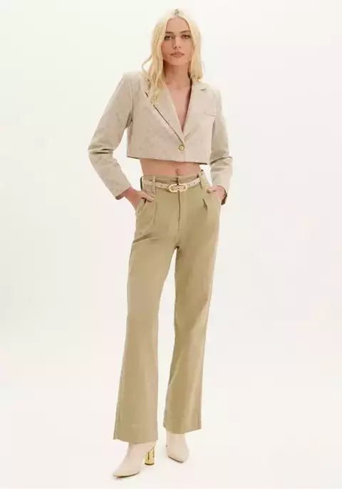 Calça sarja alfaiataria super high Lança Perfume