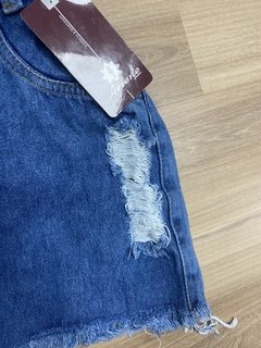 Saia zíper jeans escuro - Nanda Looks