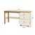 Escrivaninha 150cm 3 Gavetas Tampo Pés em Madeira Maciça Pinus Ananda CabeCasa Off-White/Mel - comprar online