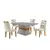 Conjunto Sala de Jantar Mesa 4 Cadeiras Luísa Espresso Móveis Veludo Creme/Off White/Imbuia - comprar online