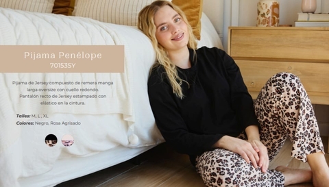 Pijama remera over manga larga - SOL Y ORO 70153