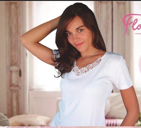 Camiseta con guipur MANGA LARGA - FLORINCELLA 142