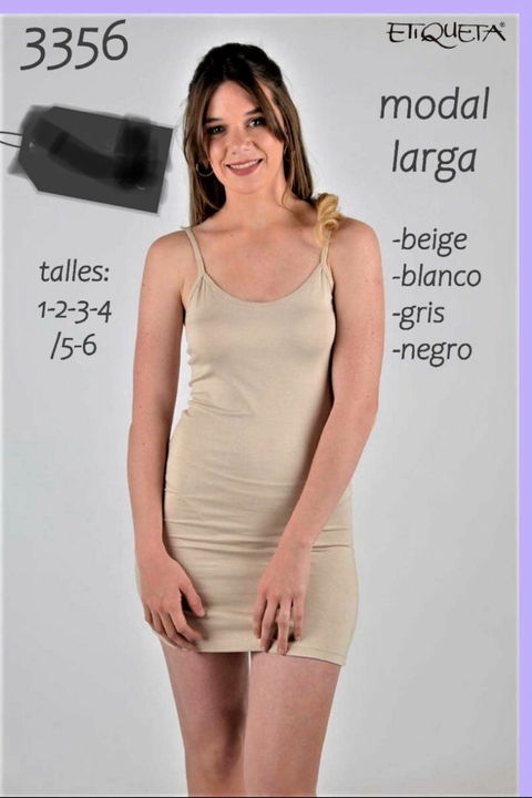 Camiseta de modal larga con bretel - ETIQUETA 3356