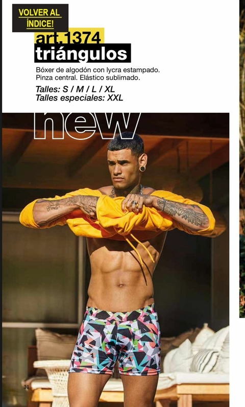 Boxer de algodón y lycra triangulos - XY 1374