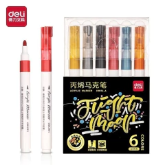 Marcador Deli Acrílico Glitter Clásico x6