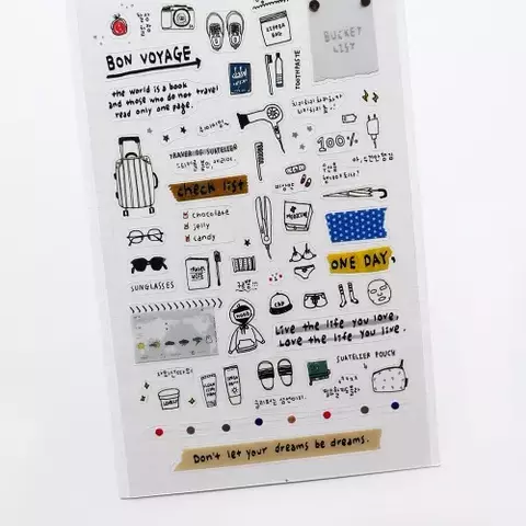 STICKER SUATELIER PVC 10*19cm TRAVEL NOTE