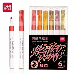 Marcador Deli Acrílico Glitter Clásico x6 - comprar online