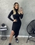 Vestido Gola Alta Manga Longa Midi na internet