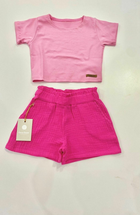 short Malena - doble gasa fucsia