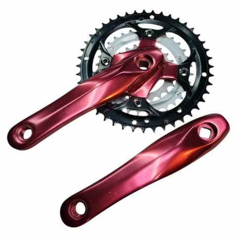 Plato y palanca aluminio triple 42t Rojo - comprar online