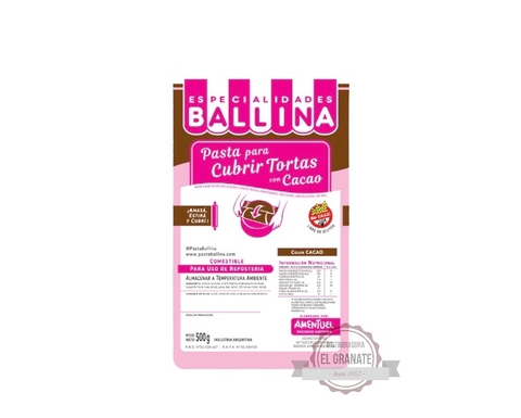Pasta Ballina con cacao por 500 gramos