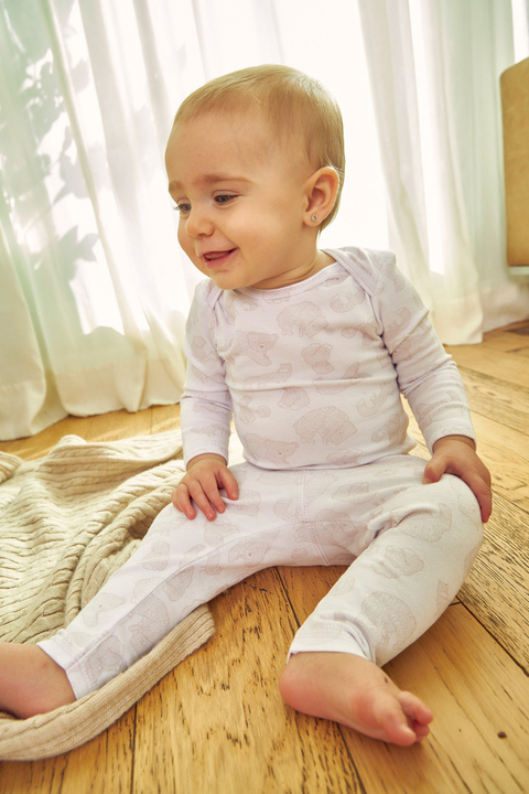 Pantalón CEREZO blanco rosa