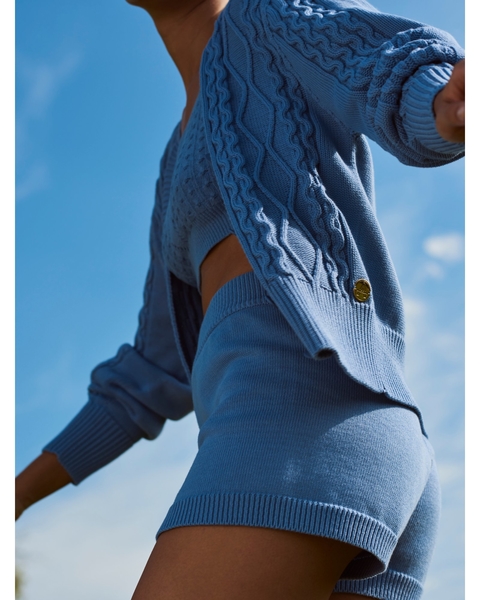 SHORTS TRICOT CURTO AZUL