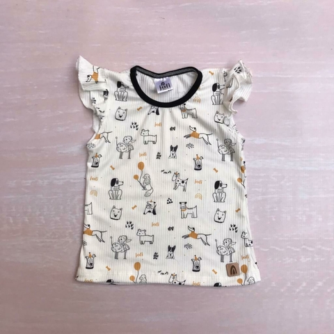 Remera Joaquina- Estampa Perritos N