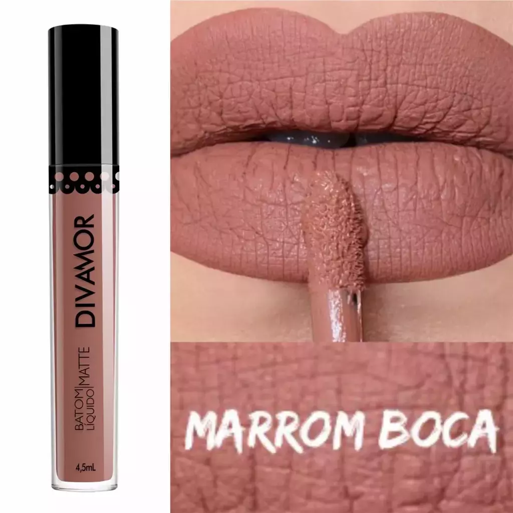 BATOM LIQ MATTE DIVAMOR MARROM BOCA